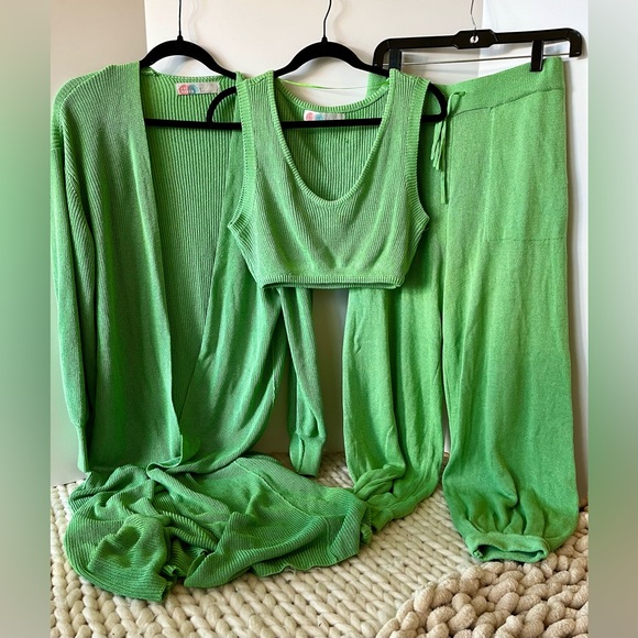 Free People Pants - FREE PEOPLE THREE PIECE KNIT LOUNGE SET